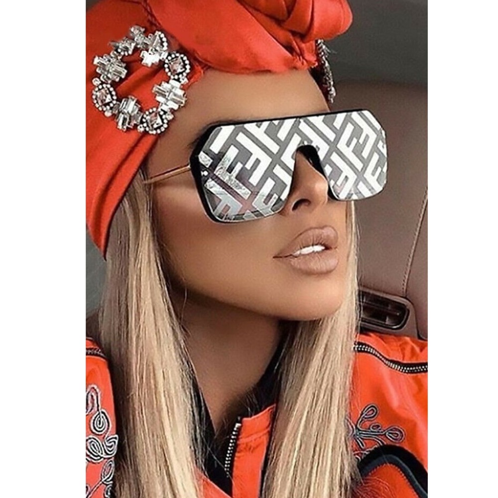 Oversized Shield Sunglasses Designer Inspired Fashion Sun Glasses‎ Luxury Lentes